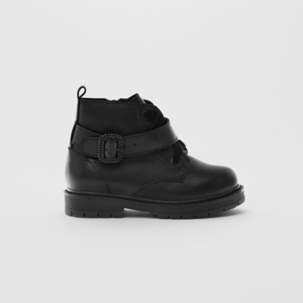 Zara Baby Buckled Leather Boots